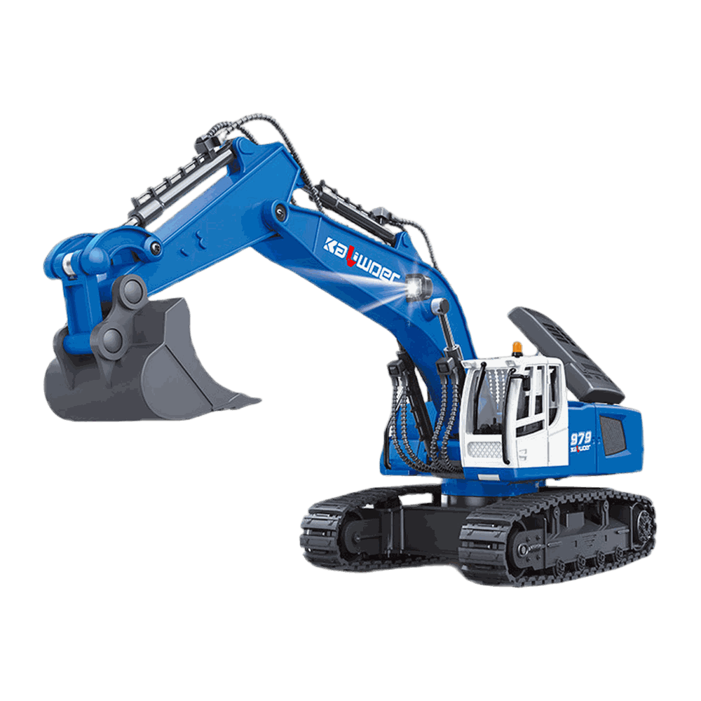 1:18 11-Channel Alloy RC Excavator — Blue